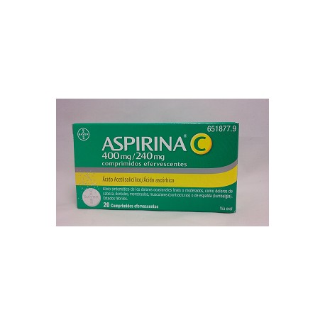 ASPIRINA C 400/240 MG 20 COMPRIMIDOS EFERVESCENT